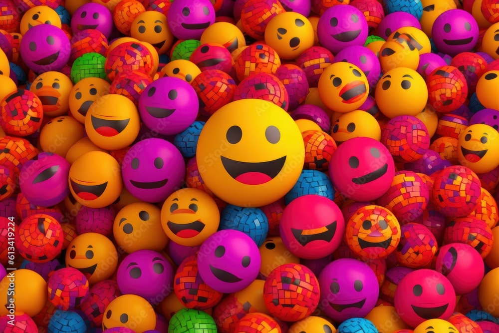 Joyful Emoji Background, World Emoji Day and Happy Day. Generative Ai Joyful Emoji Background, World Emoji Day and Happy Day. Generative Ai