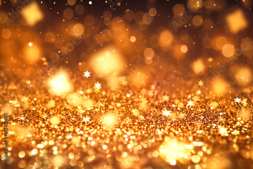Christmas golden abstract background. AI generated