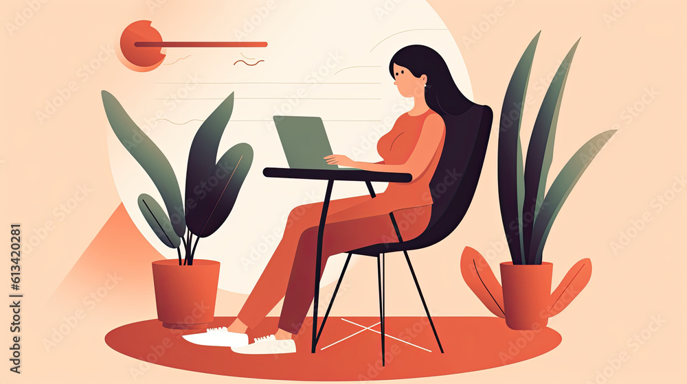 Woman working at home. Freelance and remote work. Woman working at home. Freelance and remote work.