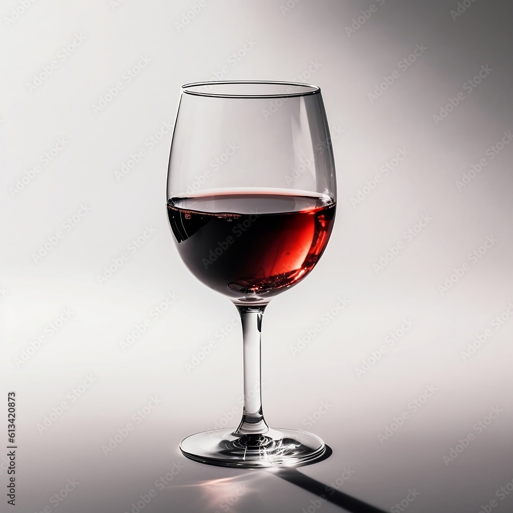 A single glass of red wine, Generative AI  