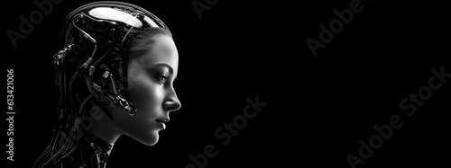 Black and white portrait of...