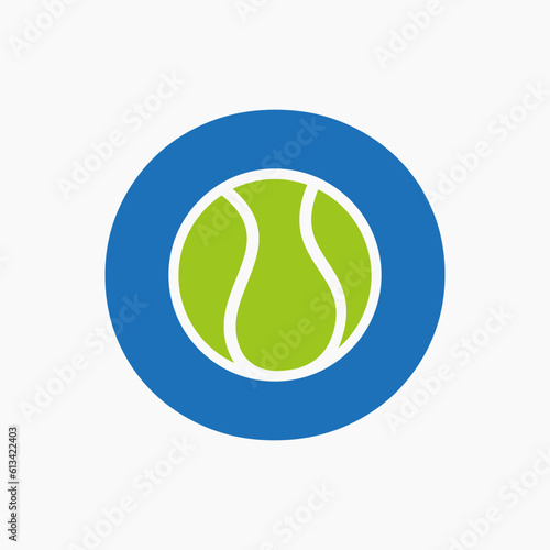 Tennis Logo On Letter O. Tennis Sport Academy, Club Logo Sign