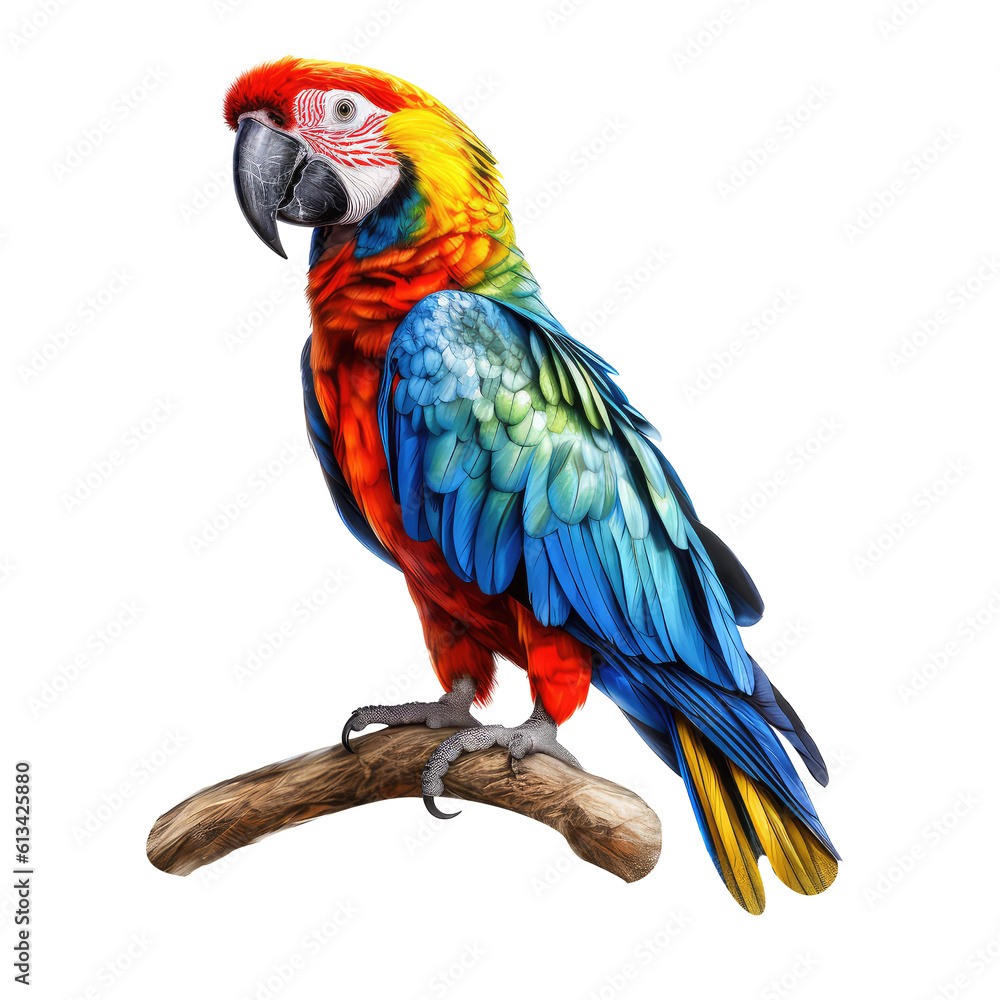parrot isolated on white background.