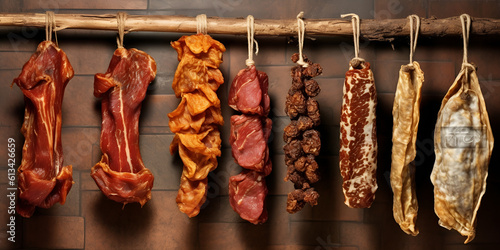 Eid ul Adha Feast: Mutton Meat Hanging Decoratively AI Generaed