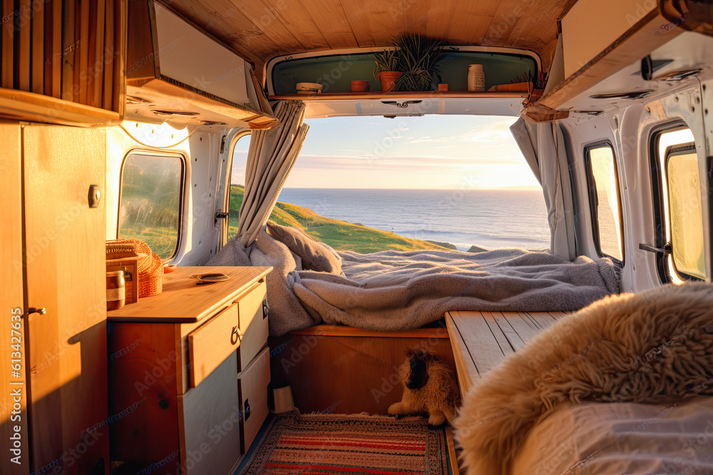 unique diy van build, camper van, van life. Ai generative unique diy van build, camper van, van life. Ai generative