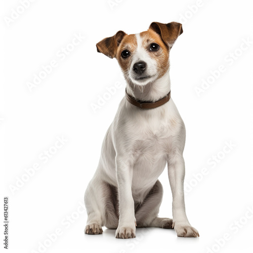 jack russell dog isolated on white background, ai generative