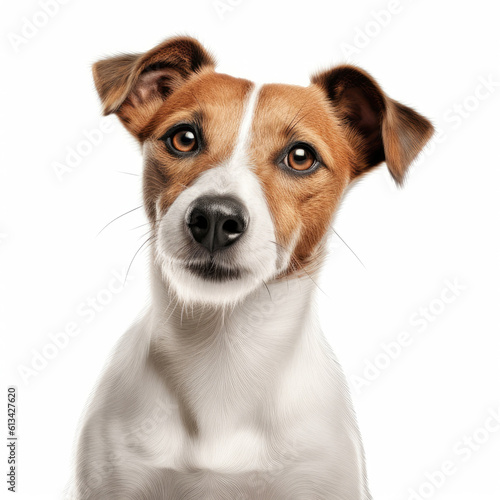 potriat of jack russell dog isolated on white background, ai generative © mariof