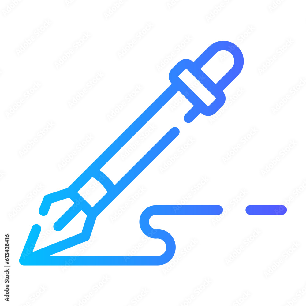 ink pen Line Gradient Icon ink pen Line Gradient Icon