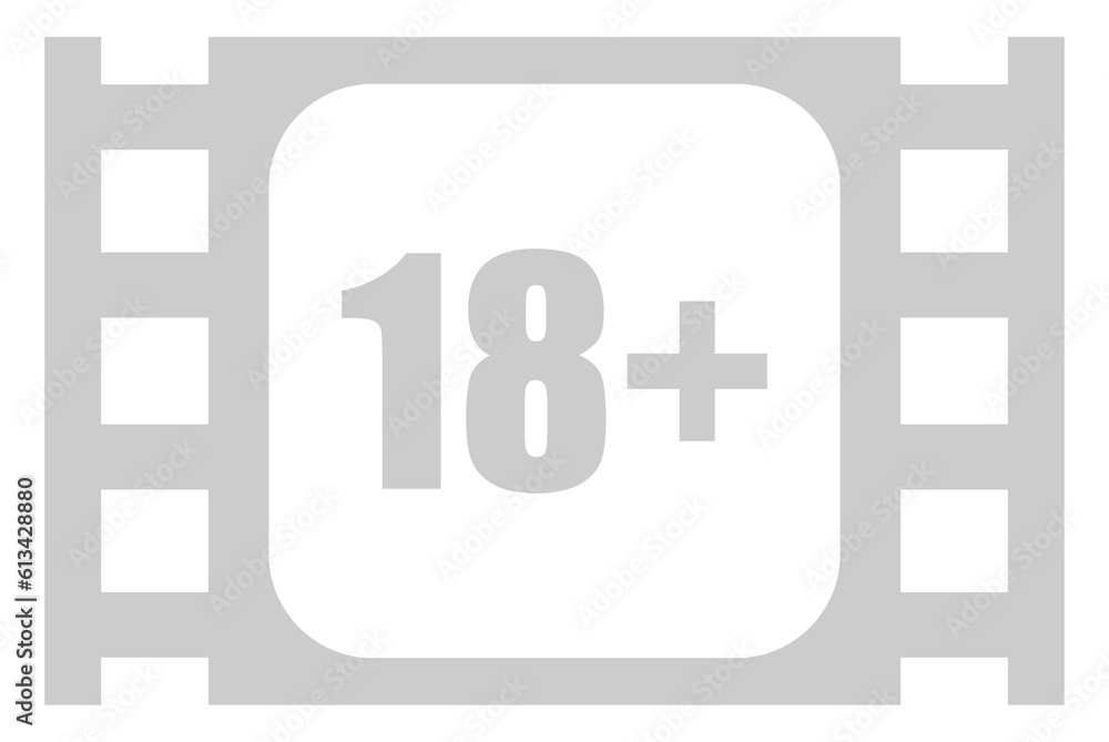 Sign of Adult Only for Eighteen Plus or 18+ and Twenty One Plus or 21+ Age in the Filmstrip. Age Rating Movie Icon Symbol for Movie Poster, Apps, Website or Graphic Design Element. Format PNG Sign of Adult Only for Eighteen Plus or 18+ and Twenty One Plus or 21+ Age in the Filmstrip. Age Rating Movie Icon Symbol for Movie Poster, Apps, Website or Graphic Design Element. Format PNG