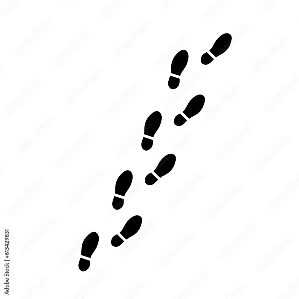 Silhouette of human footprints, vector illustration. Shoe sole mold. Foot prints, boots, sneakers. Barefoot icon effect. Silhouette of human footprints, vector illustration. Shoe sole mold. Foot prints, boots, sneakers. Barefoot icon effect.