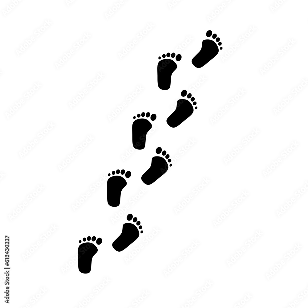 Silhouette of human footprints, vector illustration. Shoe sole mold. Foot prints, boots, sneakers. Barefoot icon effect. Silhouette of human footprints, vector illustration. Shoe sole mold. Foot prints, boots, sneakers. Barefoot icon effect.