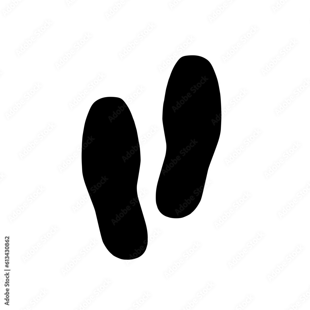 Silhouette of human footprints, vector illustration. Shoe sole mold. Foot prints, boots, sneakers. Barefoot icon effect. Silhouette of human footprints, vector illustration. Shoe sole mold. Foot prints, boots, sneakers. Barefoot icon effect.
