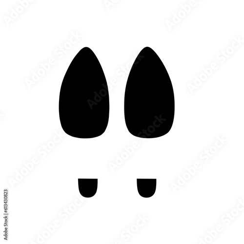 Silhouette of human footprints, vector illustration. Shoe sole mold. Foot prints, boots, sneakers. Barefoot icon effect.