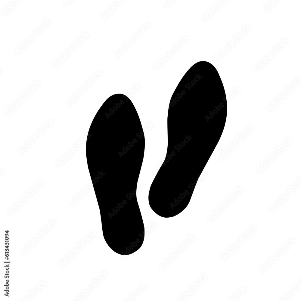 Silhouette of human footprints, vector illustration. Shoe sole mold. Foot prints, boots, sneakers. Barefoot icon effect. Silhouette of human footprints, vector illustration. Shoe sole mold. Foot prints, boots, sneakers. Barefoot icon effect.
