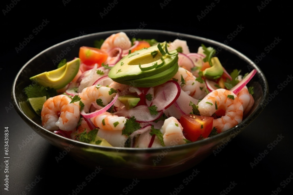 Premium peruvian prawn ceviche food cuisine