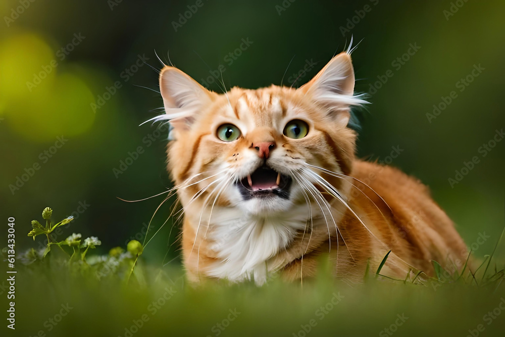 a cat mid-yawn, capturing its adorable and endearing moments