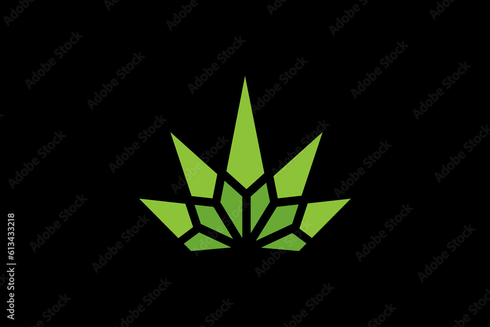 Obraz premium cannabis geometric Vector Logo Premium