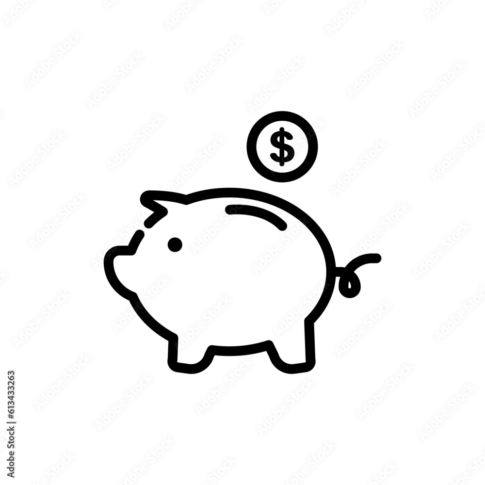 Obraz premium economy piggy bank sign symbol vector
