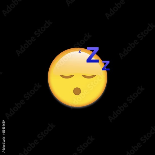 'Sleeping' Animated Emoji with transparant alpha background, ready to be used on your footage.