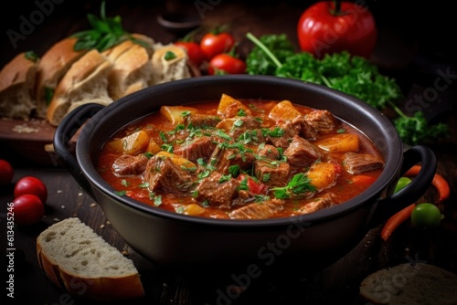 Premium and delicious goulash cuisine displayed on a table