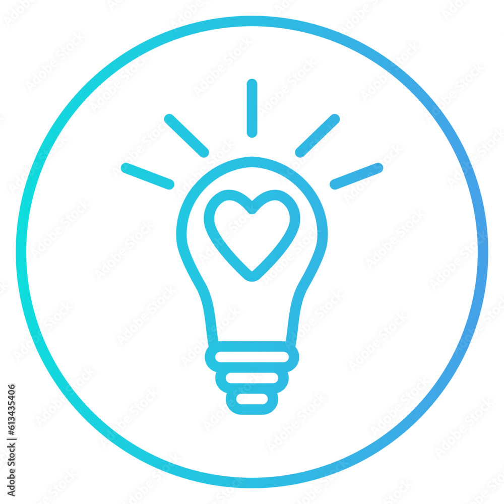 Light bulb icon in gradient style, use for website mobile app presentation