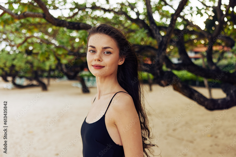 vacation woman sea beach smile sand young ocean nature leisure summer vacation woman sea beach smile sand young ocean nature leisure summer
