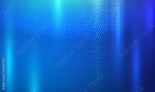 Digital binary code abstract background blue bit vector 1 and 0 numbers falling in shiny cyberspace matrix.
Matrix effect with falling numbers. Digital data stream. Digital technology. Vector EPS10.