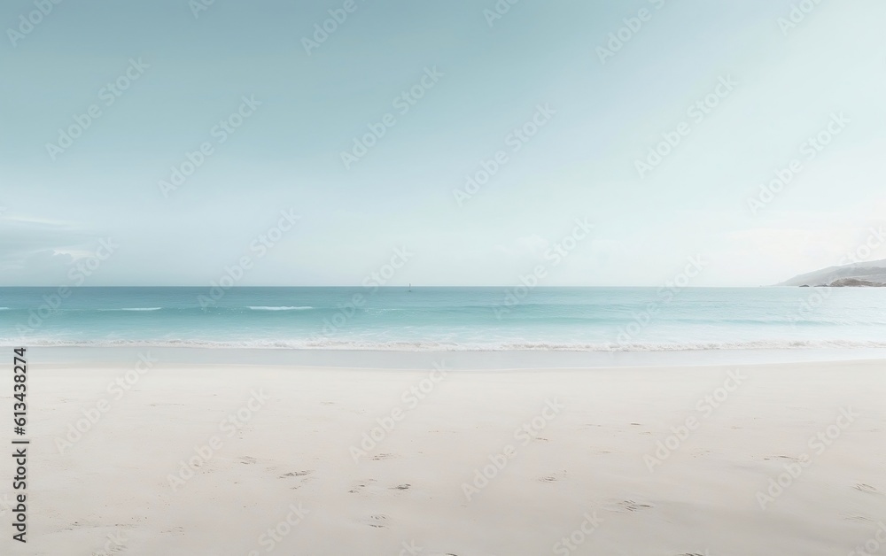 Minimalist Beach Serenity. Generative AI