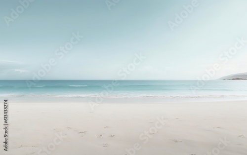 Minimalist Beach Serenity. Generative AI