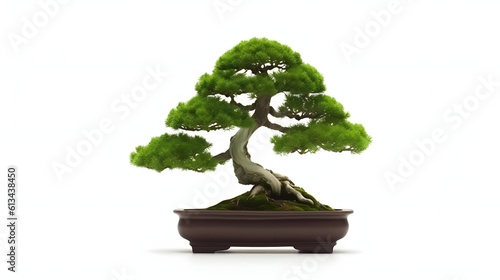 Small tree bonsai isolated on white background.