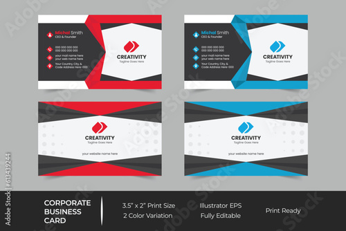 Corporate business card print template design
