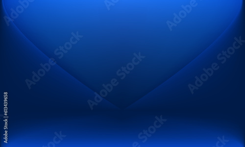 Empty blue studio table room and light backgound. product display with copy space for display of content design