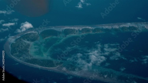 Tuamoto Atoll seen from a light aircraft in French Polynesia photo