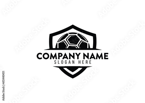 soccer ball logo team with emblem logo template