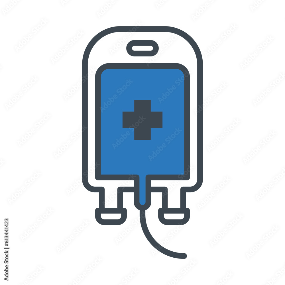 Blood donation plastic bag icon vector Blood donation plastic bag icon vector