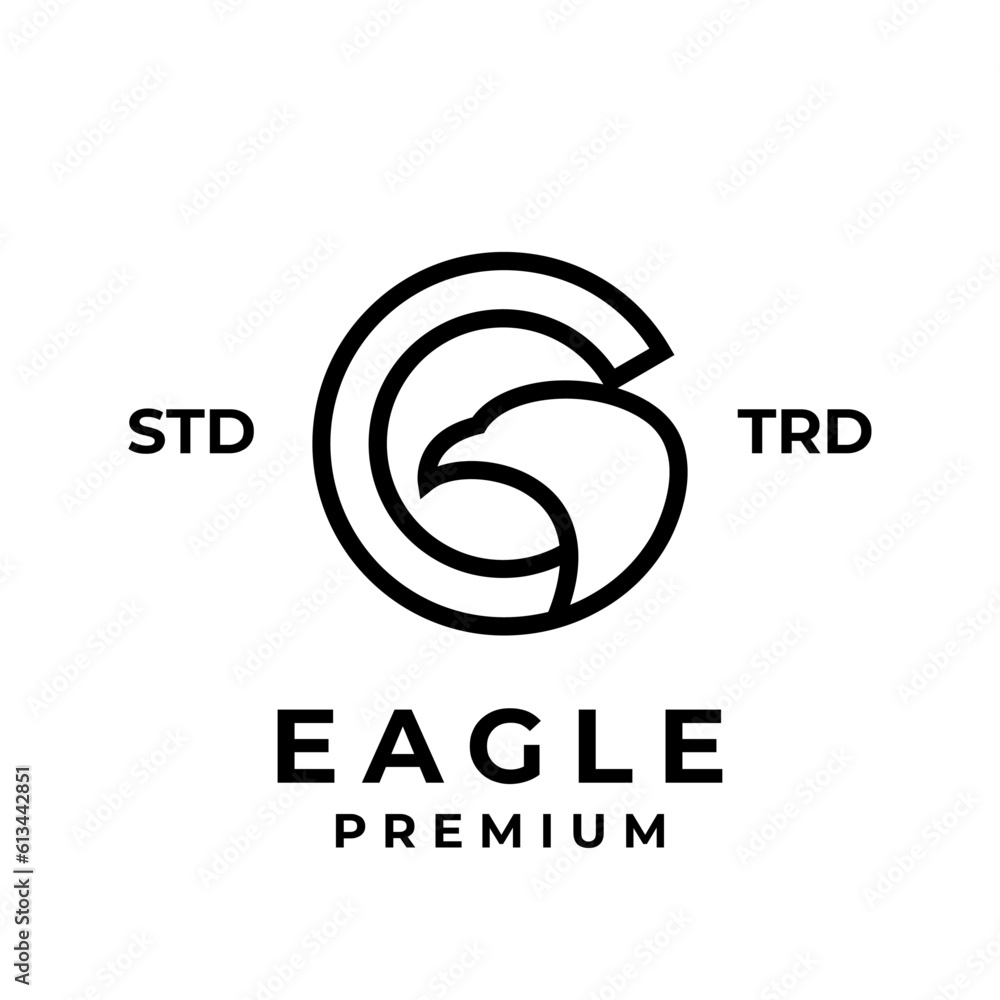 Obraz premium G eagle letter logo icon design illustration template