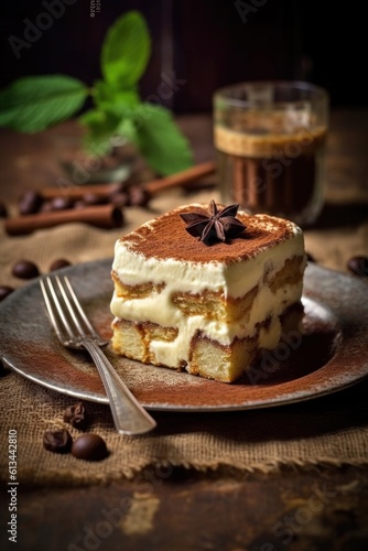 Premium tiramisu cake desert 