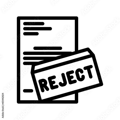 proposal rejected line icon vector. proposal rejected sign. isolated contour symbol black illustration
