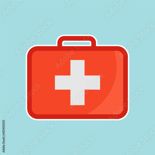 First aid kit icon. Flat illustration of first aid kit vector icon