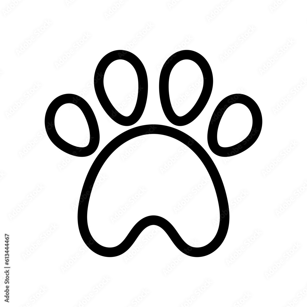 Animal Paw Outline Icon Vector Illustration Animal Paw Outline Icon Vector Illustration