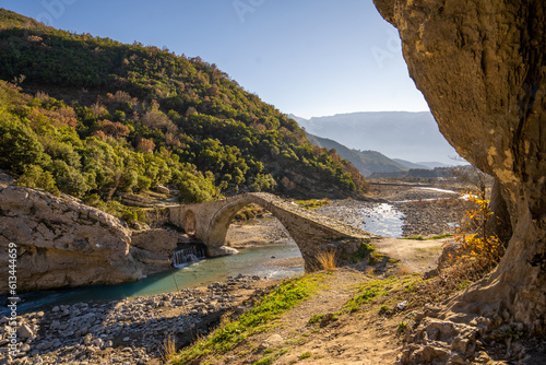 Stream of hot sulfuric water in the thermal baths of Permet Albania