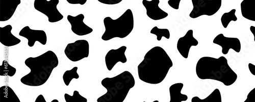 Black white Dalmatian seamless pattern