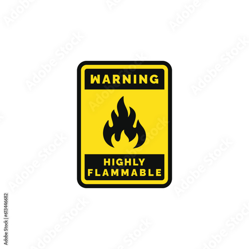 Highly flammable caution warning symbol design vector