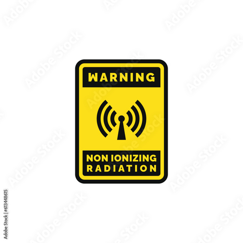 Non ionizing radiation caution warning symbol design vector