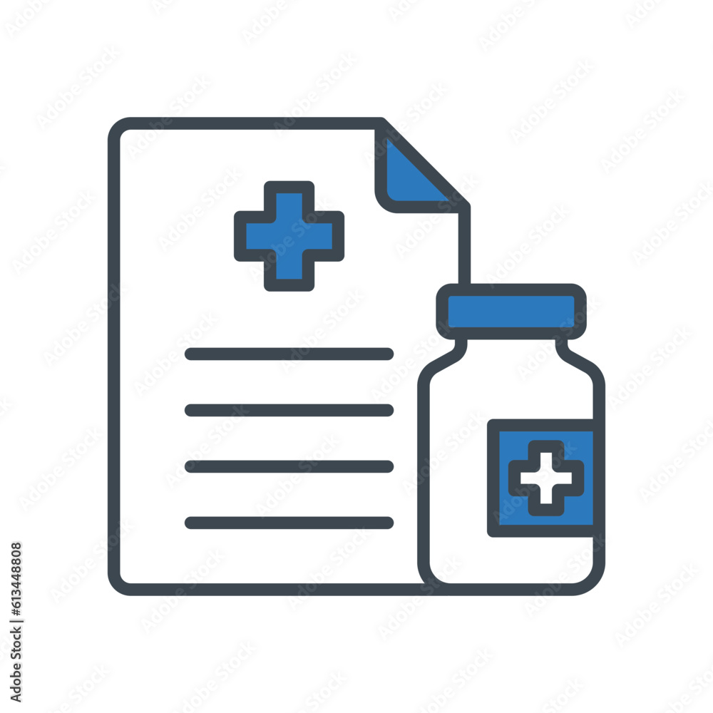 Fototapeta premium Medical recipe icon vector design template