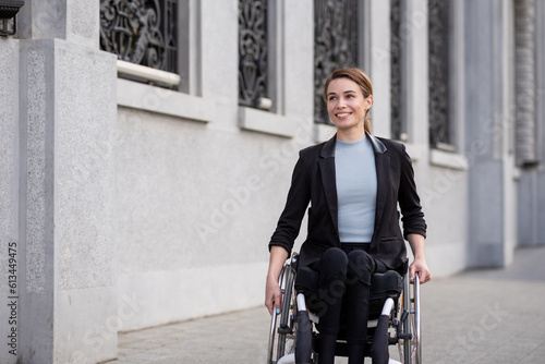 Businesswoman with a disability who uses a wheelchair
