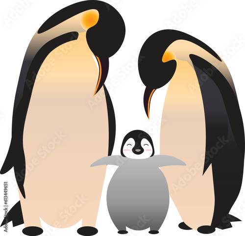 Parents Day Penguin Family Illustration EPS (ID: 613449651)