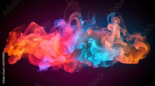 Neon clouds, coloured smoke, wallpaper, generative AI