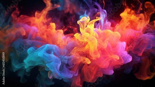 Neon clouds, coloured smoke, wallpaper, generative AI © Stefan