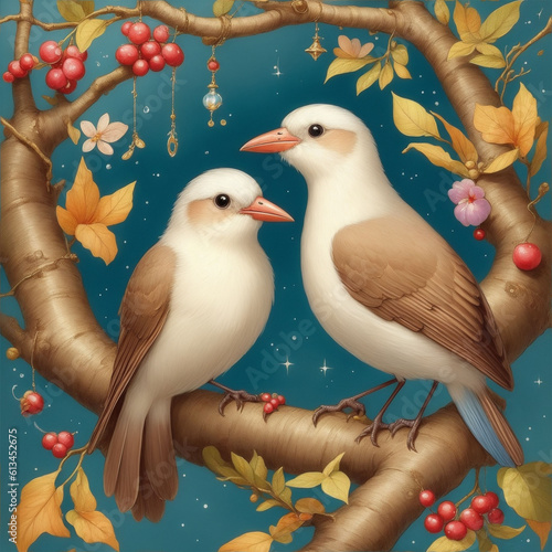 pigeons on the tree Generative AI